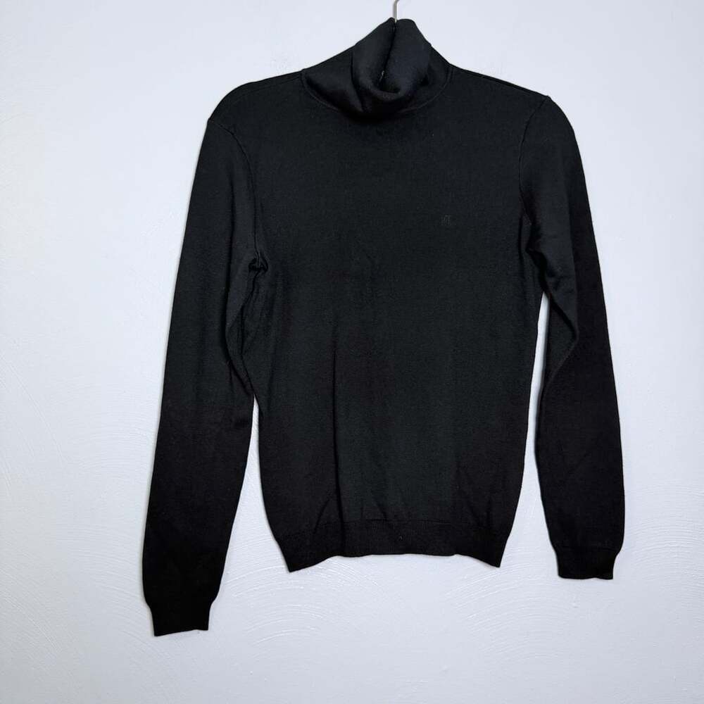 Lauren Ralph Lauren Turtleneck Sweater Size S Black Silk Blend